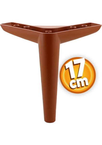 Lüks Mobilya Kanepe Sehpa Tv Ünitesi Koltuk Ayağı 17 cm Kahverengi Baza Ayak