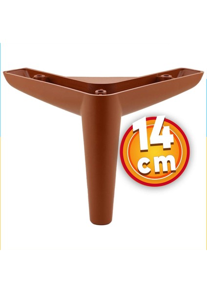 Lüks Mobilya Kanepe Sehpa Tv Ünitesi Koltuk Ayağı 14 cm Kahverengi Baza Ayak