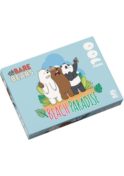 We Bare Bears Beach Paradise Puzzle 100 Parça