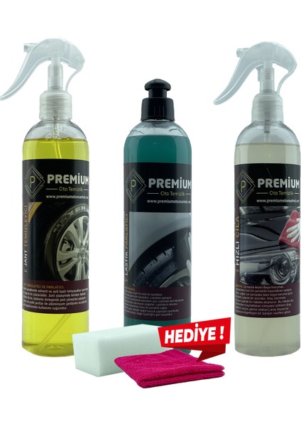 3'lü Oto Bakım ve Temizlik Seti ( 400 Ml)