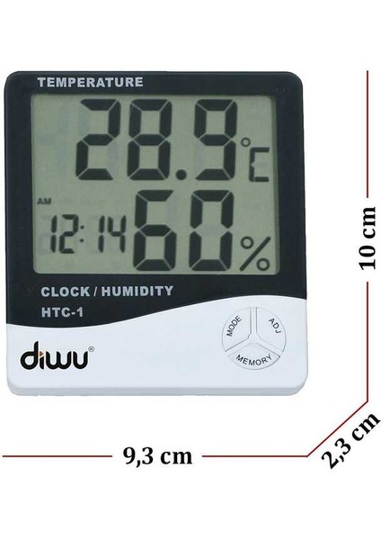 Yelbey Diwu Htc-1 Saatli Nem Ölçer ve Termometre fiyatları