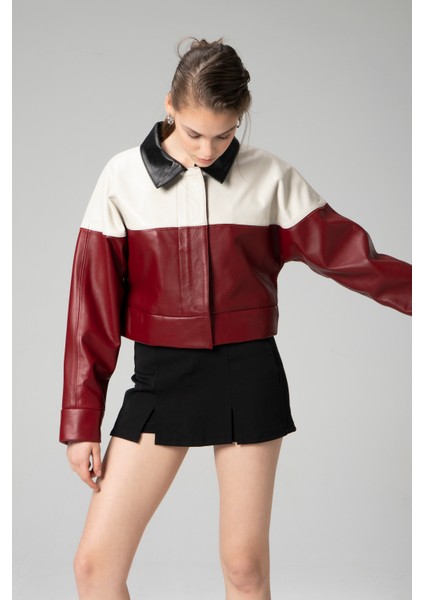 WM053 Crop Gerçek Deri Kadın Mont fırsatları