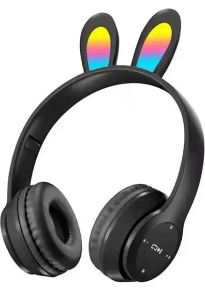 Bluetooth Kulaklık P47R Tavşan Kulaklık Rgb Işıklı Çocuk Kulaklık