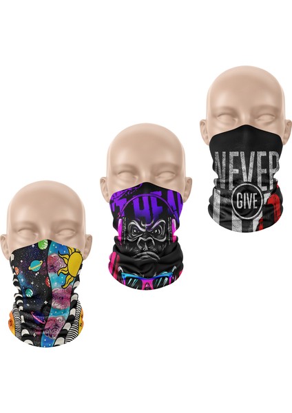 3'lü Set Boyunluk Bandana Outdoor Balaklava Yüz Maskesi Kafa Bandı modelleri