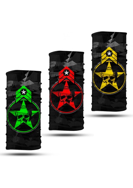 3'lü Set Boyunluk Bandana Outdoor Balaklava Yüz Maskesi Kafa Bandı