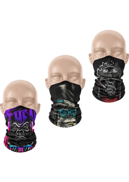 3'lü Set Boyunluk Bandana Outdoor Balaklava Yüz Maskesi Kafa Bandı modelleri
