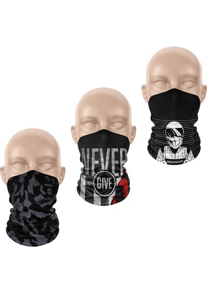 3'lü Set Boyunluk Bandana Outdoor Balaklava Yüz Maskesi Kafa Bandı modelleri