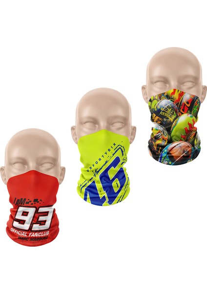 3'lü Set Boyunluk Bandana Outdoor Balaklava Yüz Maskesi Kafa Bandı modelleri