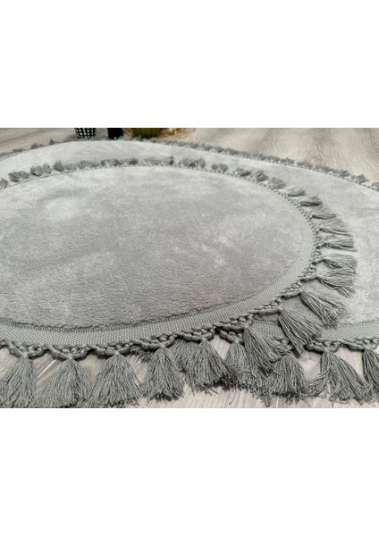 Modern Dekoratif Simirna Peluş Oval Ponpon Saçaklı Klozet Takımı 50X80_50X40 fırsatları