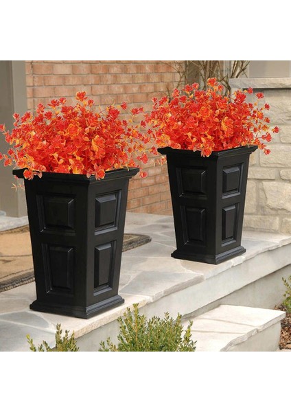 6lı Set Yapay Çiçek Tam Turuncu Mineli Şimşir Lotus 7 Dallı Plastik Dekoratif Yapay Bitki fiyatları