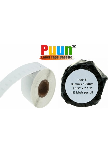 Dymo Lw 99018S Dar Klasör Sırt Muadil Etıketı S0722470 110 Etiket/paket 38MM x 190MM