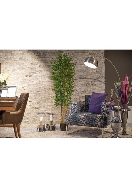 Yapay Bambu Ağacı 210 cm Siyah Saksılı 7 Dallı