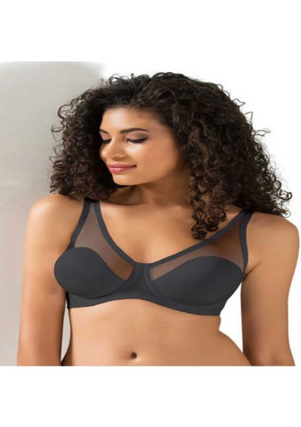 Lejardin Kadın Siyah Toparlayıcı Tüllü Ince Soft Sütyen