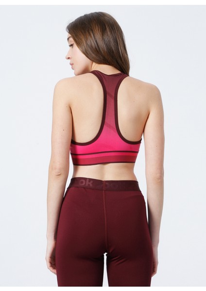 GT3141 Ts Ubf Seamless Crop Yuvarlak Yaka  Fitted  Bordo - Pembe Kadın Atlet