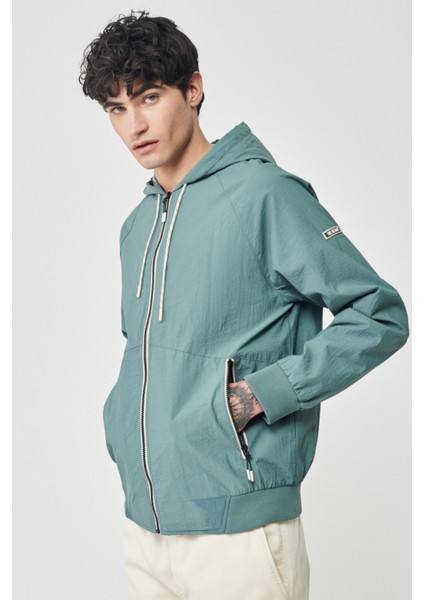 Regular Fit Normal Kesim Kapüşonlu Tam Fermuarlı Mint Yeşili Ceket fiyatları