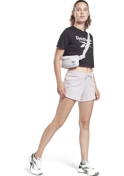 Bisiklet Yaka Düz Siyah Kadın T-Shirt HB2276 Rı Bl Crop Tee
