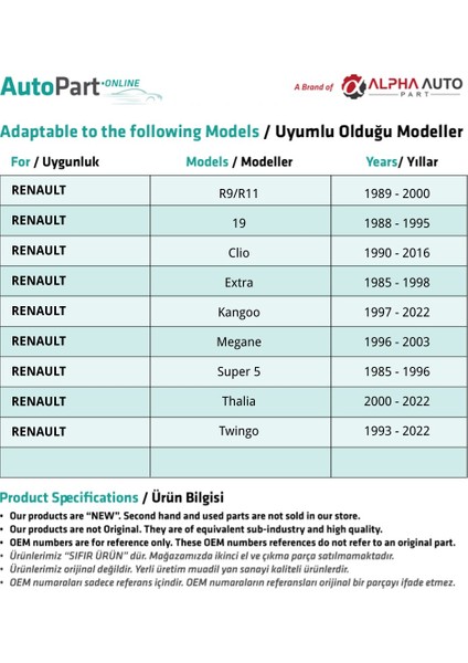 Alpha Auto Part Renault Extra,kangoo,megane Için Debriyaj Çatalı- Topuzlu