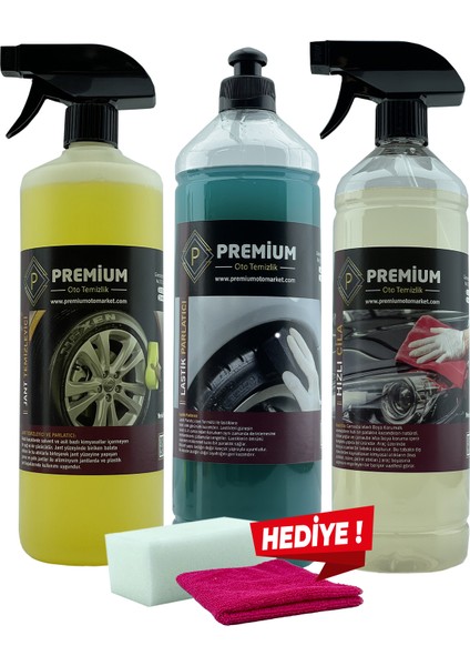 3'lü Oto Bakım ve Temizlik Seti ( 1 Litre )