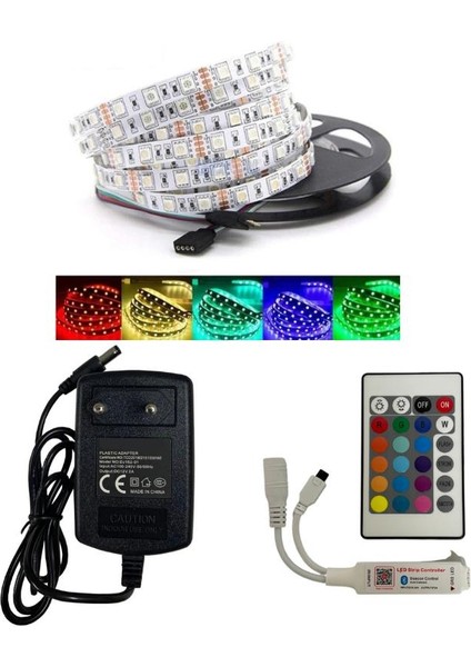 Tuya Destekli Bluetooth Kontrollü Rgb Şerit LED Set 5m