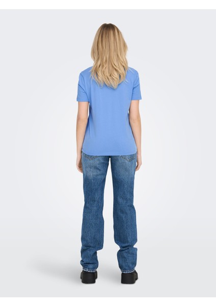 O Yaka Baskılı Lavanta Kadın T-Shirt 15286647 fırsatları