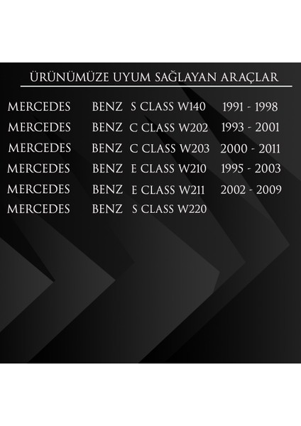 Mercedes W140 W202 W203 W210 W211 W220 Için Sunroof Perde Izgarası-Ikili
