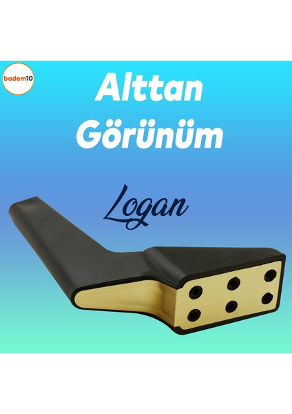 Logan Lüks Mobilya Kanepe Sehpa Tv Ünitesi Koltuk Ayağı 16 Cm Siyah Gold Baza Ayakları