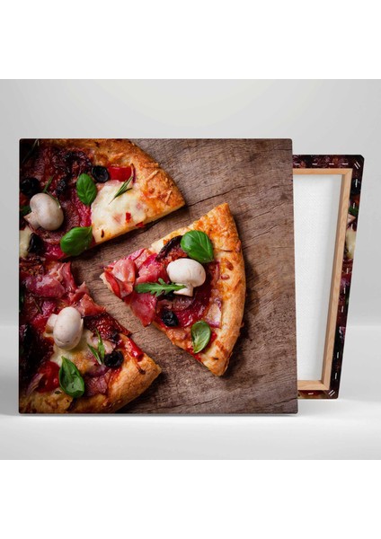 Lezzetli Pizza Dilimi Fast Food Italyan Mutfağı Kanvas Tablo
