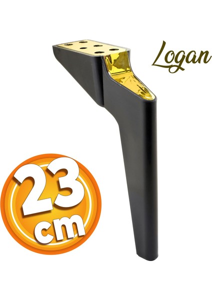 Logan Lüks Mobilya Kanepe Sehpa Tv Ünitesi Berjer Koltuk Ayağı 23 Cm Siyah Gold Baza Ayakları