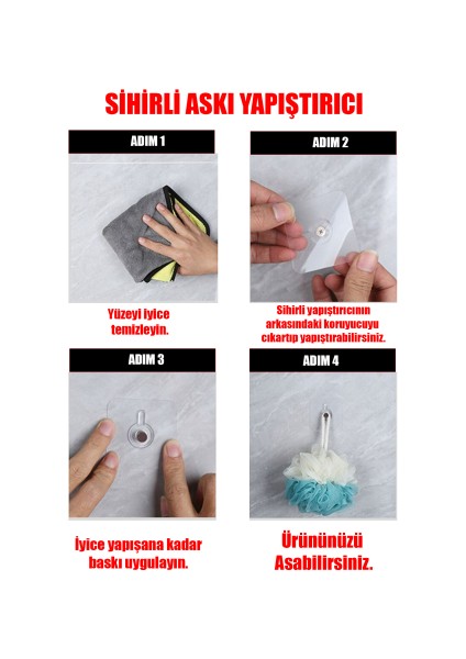 Mucize Vidalı Yapıştırıcı Askı 10 Lu , Uvar Asılı Dikişsiz Çivi Vida Çıkartmalar