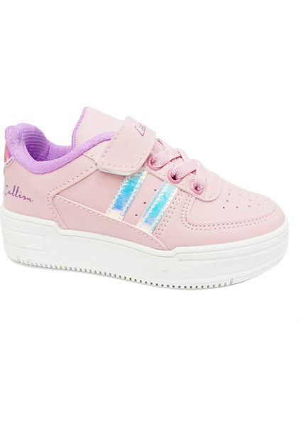 2024-P Deri Kız Çocuk Sneakers Ayakkabı Pembe Lila