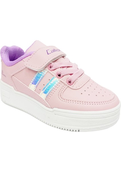 2024-P Deri Kız Çocuk Sneakers Ayakkabı Pembe Lila