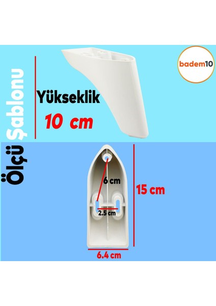Göknar Lüks Mobilya Kanepe Sehpa Tv Ünitesi Koltuk Ayağı 10 cm Beyaz Baza Ayakları