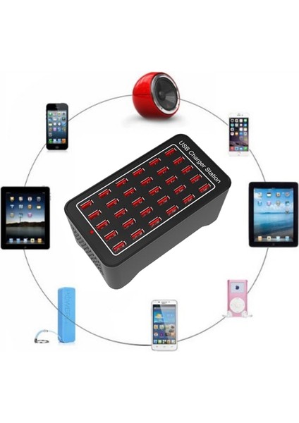 30 USB Port Çoklu USB Şarj Istasyonu Cihazı 150W Xld-A7