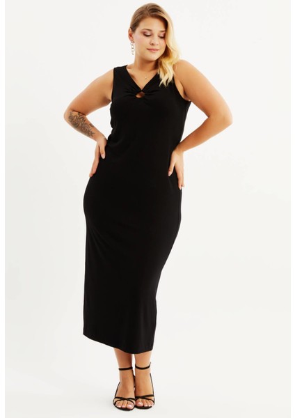 Halka Detay Kolsuz Penye Elbise fiyatları