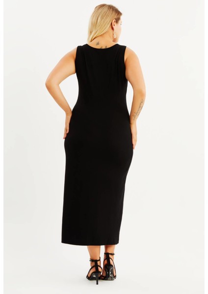 Halka Detay Kolsuz Penye Elbise indirimleri