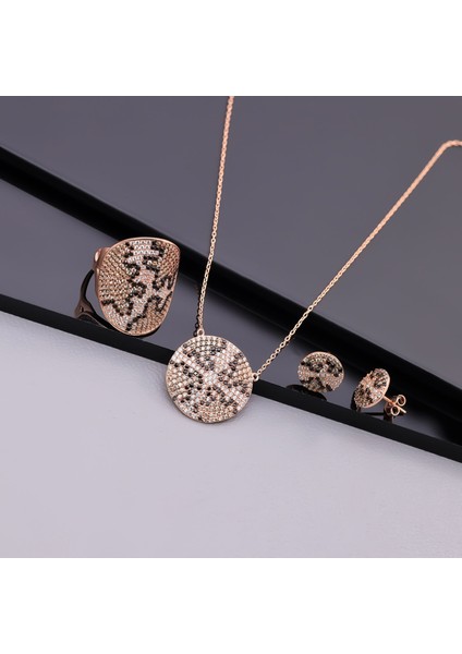 925 Ayar Gümüş Leopar Desen Set indirimleri