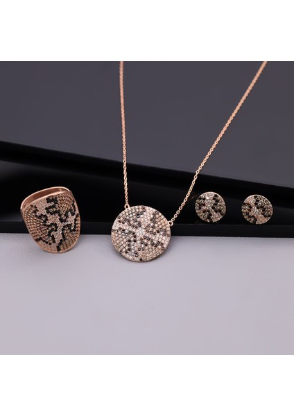 925 Ayar Gümüş Leopar Desen Set fırsatları