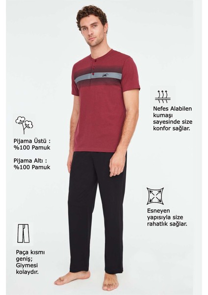 - Erkek Mürdüm Battal Pijama Takımı