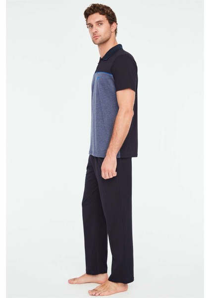 - Erkek Lacivert Pijama Takımı