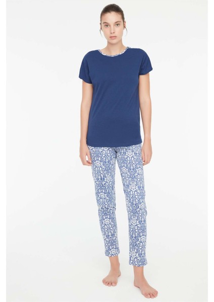 - Kadın Lacivert 3 Lü Pijama Takımı 3869