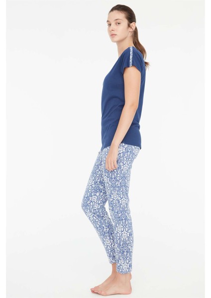 - Kadın Lacivert 3 Lü Pijama Takımı 3869