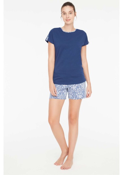 - Kadın Lacivert 3 Lü Pijama Takımı 3869