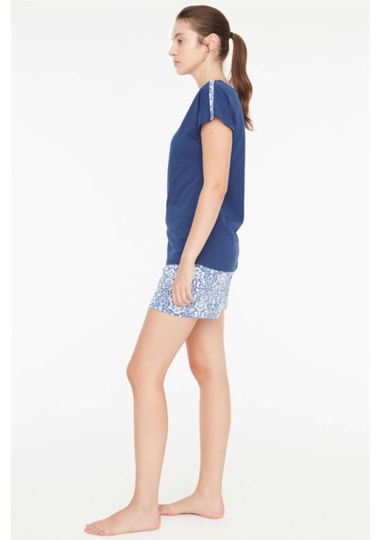 - Kadın Lacivert 3 Lü Pijama Takımı 3869