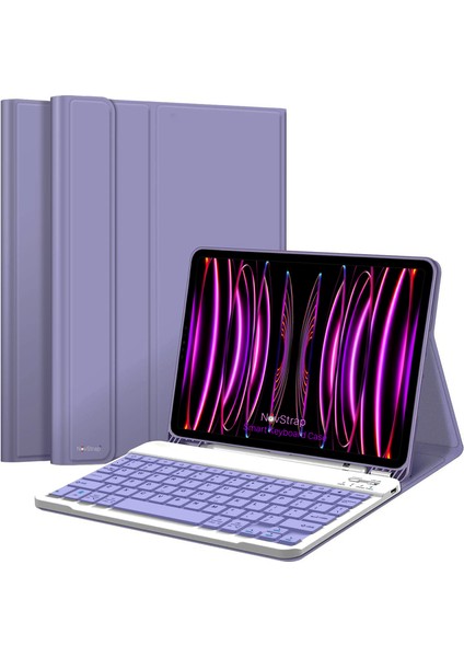 Apple iPad Pro 11 2022 2021 2020 2 3 4 Nesil Uyumlu Bluetooth Klavyeli Kılıf Kalem Bölmeli