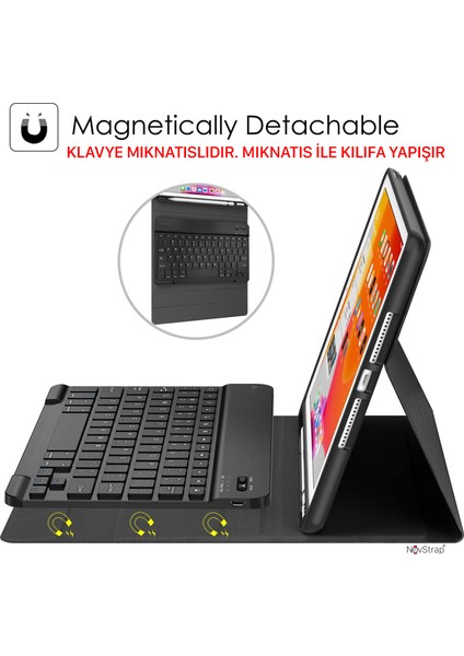 Apple iPad Pro 11 2022 2021 2020 2 3 4 Nesil Uyumlu Bluetooth Klavyeli Kılıf Kalem Bölmeli indirimleri