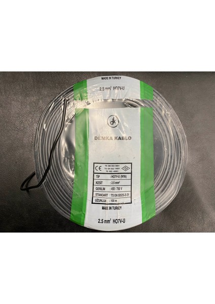 2,5 Mm Nya Tek Damar Elektrik Tesisat Kablosu Tam Bakır Siyah (100 Metre)
