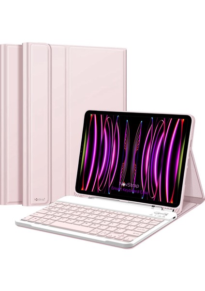Apple iPad Pro 11 2022 2021 2020 2 3 4 Nesil Uyumlu Bluetooth Klavyeli Kılıf Kalem Bölmeli
