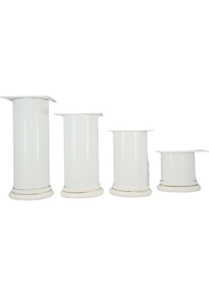 40 Lık 8 cm Beyaz Metal Yuvarlak Ayak ( 4 Adet )