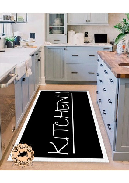 Beyaz Kenarlı Modern Halı Makinede Yıkanabilir Dekoratif Yolluk Kitchen Yazılı Mutfak Halısı fiyatları