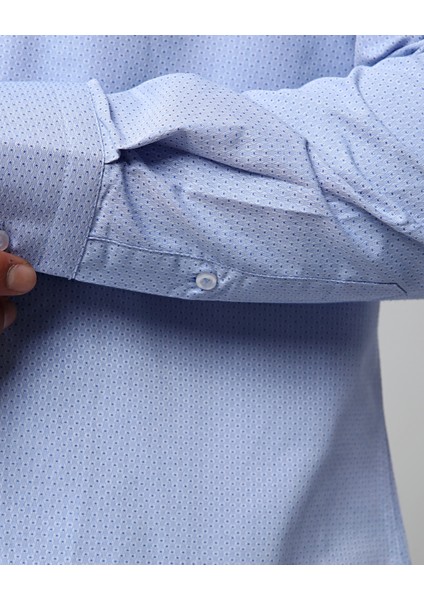 Slim Fit Düğmeli Yaka Erkek Gömleği